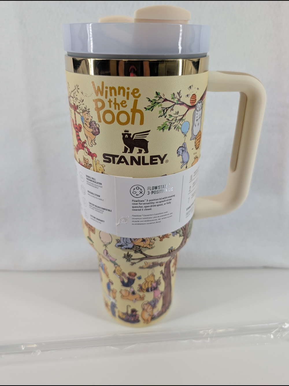 Stanley Winnie the Pooh Cream and Gold Travel Mug with Handle